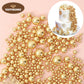 Golden edible pearls for cake and cupcake decoration – Toothsomee baking sprinkles
