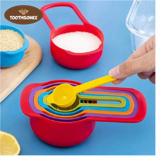 6 Pcs Multicolor Measuring Spoons and Cups Set