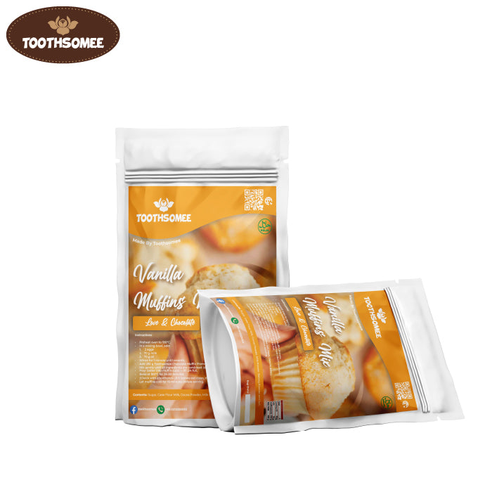 Toothsomee Vanilla Muffins Mix packaging – premium baking premix for soft and fluffy vanilla muffins