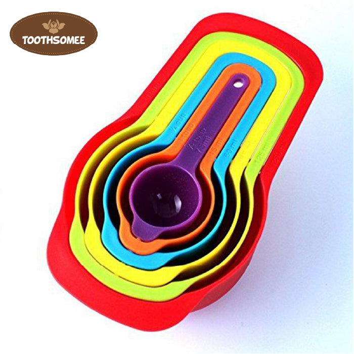 6 Pcs Multicolor Measuring Spoons and Cups Set