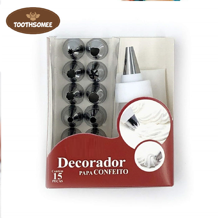 Cake decorator nozzle set stainless steel icing piping tips