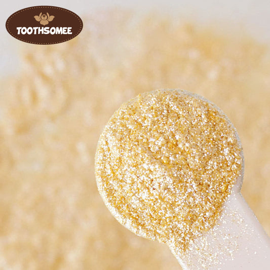 Golden edible metallic dust applied on cake – Toothsomee gold dust