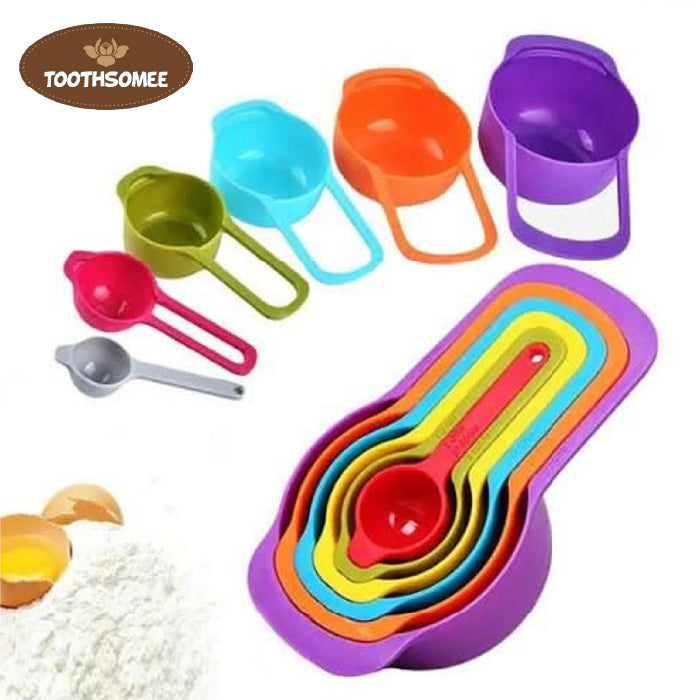 6 Pcs Multicolor Measuring Spoons and Cups Set