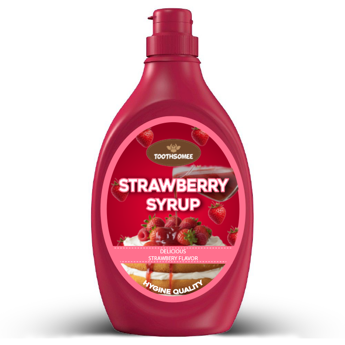 Toothsomee strawberry syrup bottle – sweet dessert topping