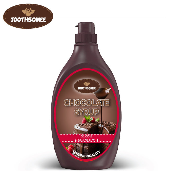 Toothsomee Chocolate Syrup premium dessert topping bottle for cakes and baking