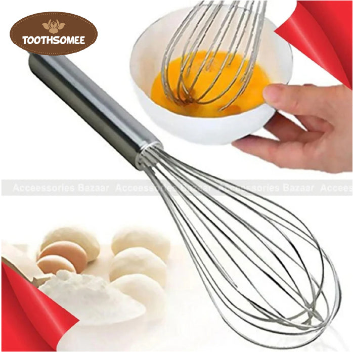 Manual hand beater mixer and egg whisk stainless steel