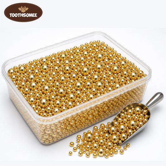 Toothsomee golden pearls 1kg jar for cake decoration and cupcake toppings