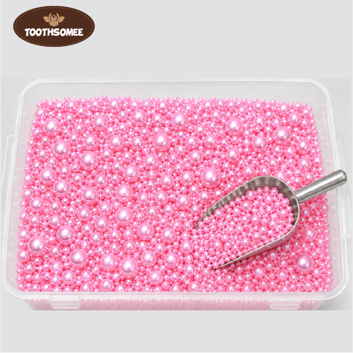 Toothsomee pink pearls 1kg jar for cake decoration and cupcake toppings
